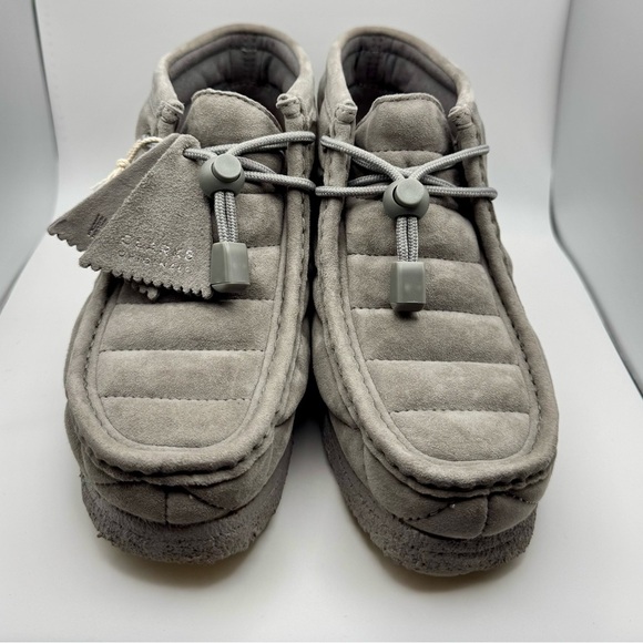 NWT Clarks Gray Quilted Suede Wallabee Boots - Picture 3 of 9
